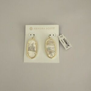 Kendra Scott Gold and Ivory Mother of Pearl Elle Earrings